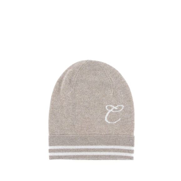 Crown of Edinburgh Cashmere Cashmere BeanieBeige Women Camel Hats - Picture 1 of 6